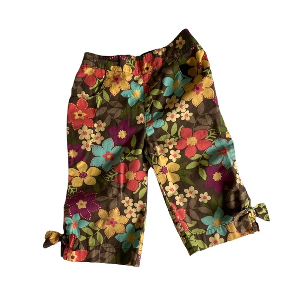 Gymboree Flower Power Floral Print Pull-On Capri Pants Toddler Girl Size 3T - Picture 1 of 5
